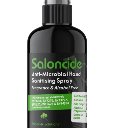 Saloncide Antimikrobiális Kézfertőtlenítő Spray (100ml) – Alkoholmentes védelem